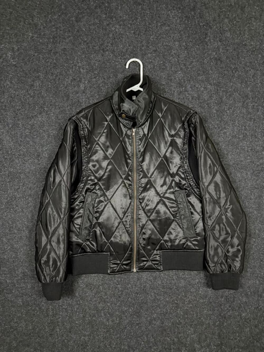 Vintage Scorpion Embroidered Quilted Bomber Jacket Men's M Black